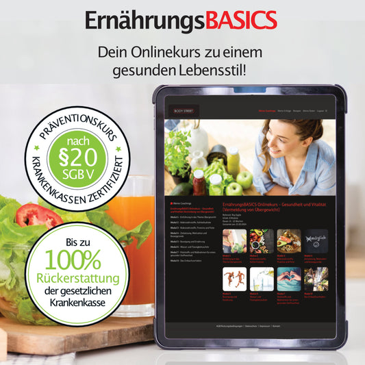 ErnährungsBASICS Onlinekurs – Zertifizierter 8-Wochen Präventionskurs (Krankenkassen-Erstattung)